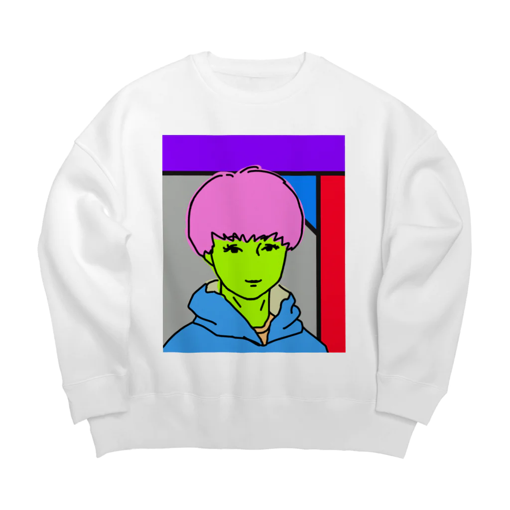 komgikogikoの笑う女 Big Crew Neck Sweatshirt