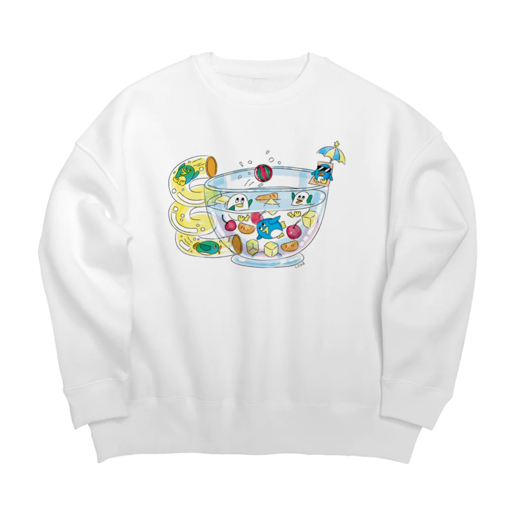 しじょるのペンギンとフルーツポンチ Big Crew Neck Sweatshirt