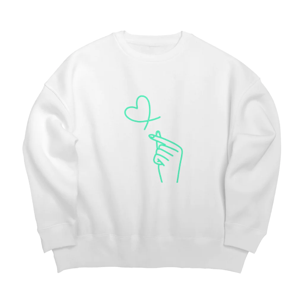 らくがきクオリティのmint green lover Big Crew Neck Sweatshirt