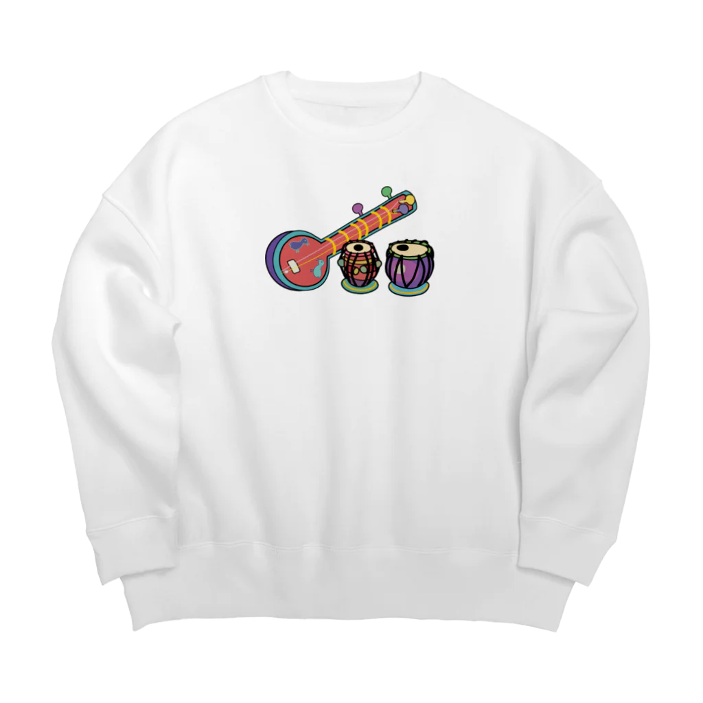 yamame1000ninのカラフルシタールタブラ Big Crew Neck Sweatshirt