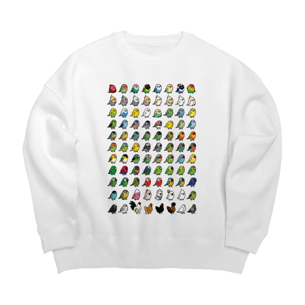 Cody the LovebirdのChubby Bird 鳥さん大集合 Big Crew Neck Sweatshirt