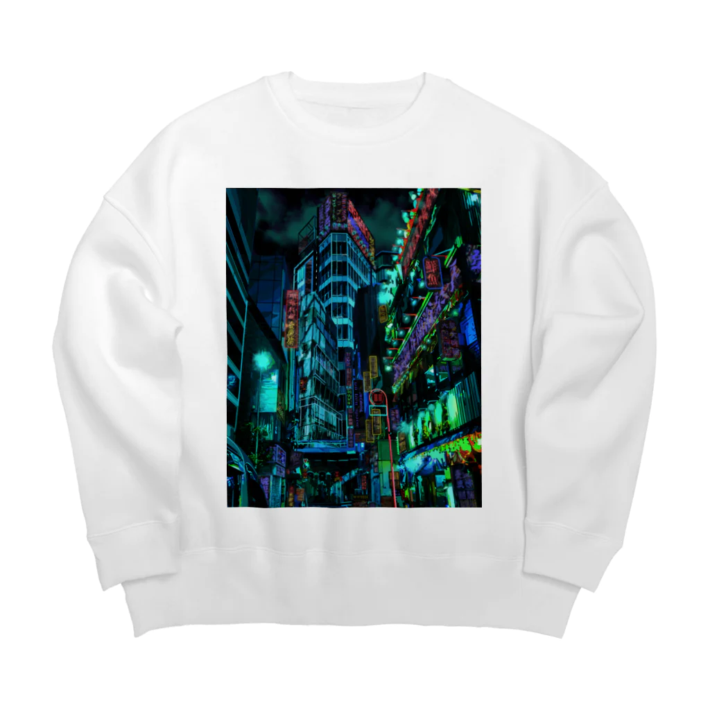 aero_acidのcyberpunk  tokyo Big Crew Neck Sweatshirt