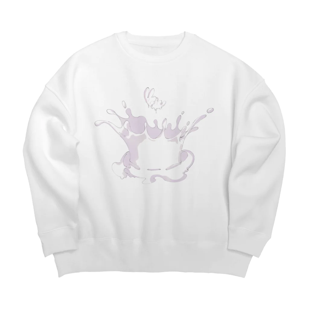 縁起屋のミルククラウンバニー Big Crew Neck Sweatshirt