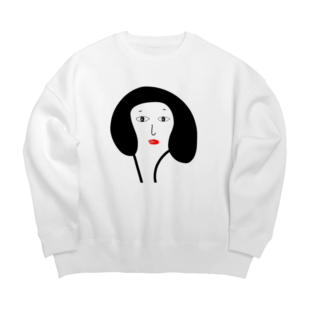 usa100の白塗り淑女 Big Crew Neck Sweatshirt