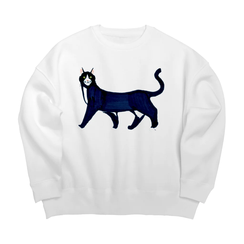 segasworksのハチワレねこ Big Crew Neck Sweatshirt