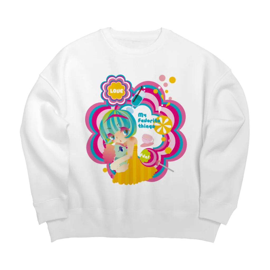 moctaaのMy favorite things Big Crew Neck Sweatshirt