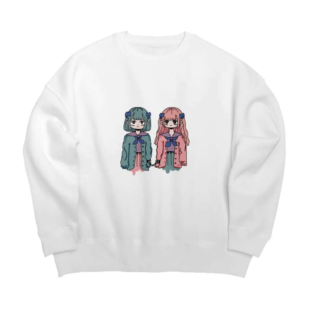 天寿丸号のずっと一緒ちゃん Big Crew Neck Sweatshirt