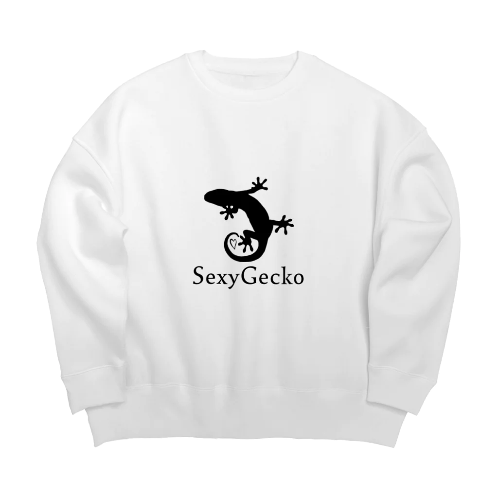 雑貨屋　霧の字のSexy Gecko（黒） Big Crew Neck Sweatshirt