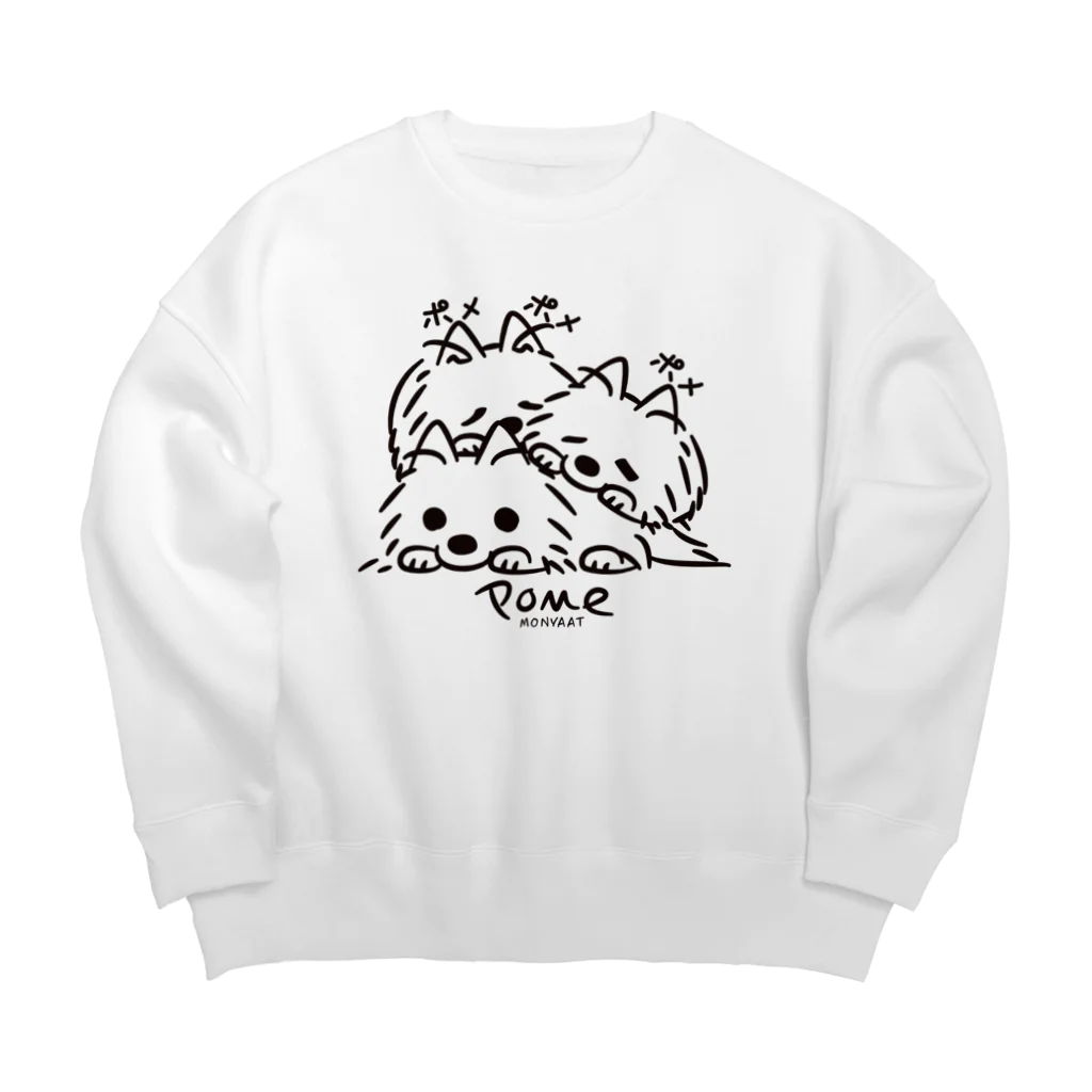 イラスト MONYAAT の ポメラニアンとポメラニアンとポメラニアン　L Big Crew Neck Sweatshirt