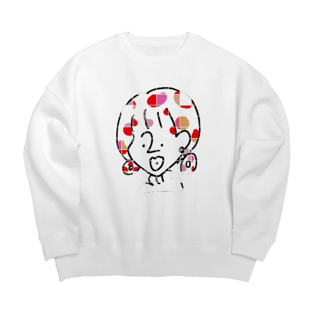 マルSHOPのドットのガール🤍 Big Crew Neck Sweatshirt