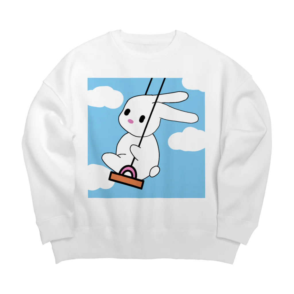 たま屋のぶらんこ  ウサたん Big Crew Neck Sweatshirt