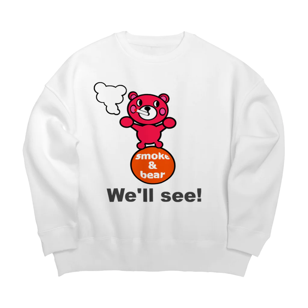 オリジナルデザインTシャツ　SMOKIN'の玉のりモクモックマ ピンク Big Crew Neck Sweatshirt