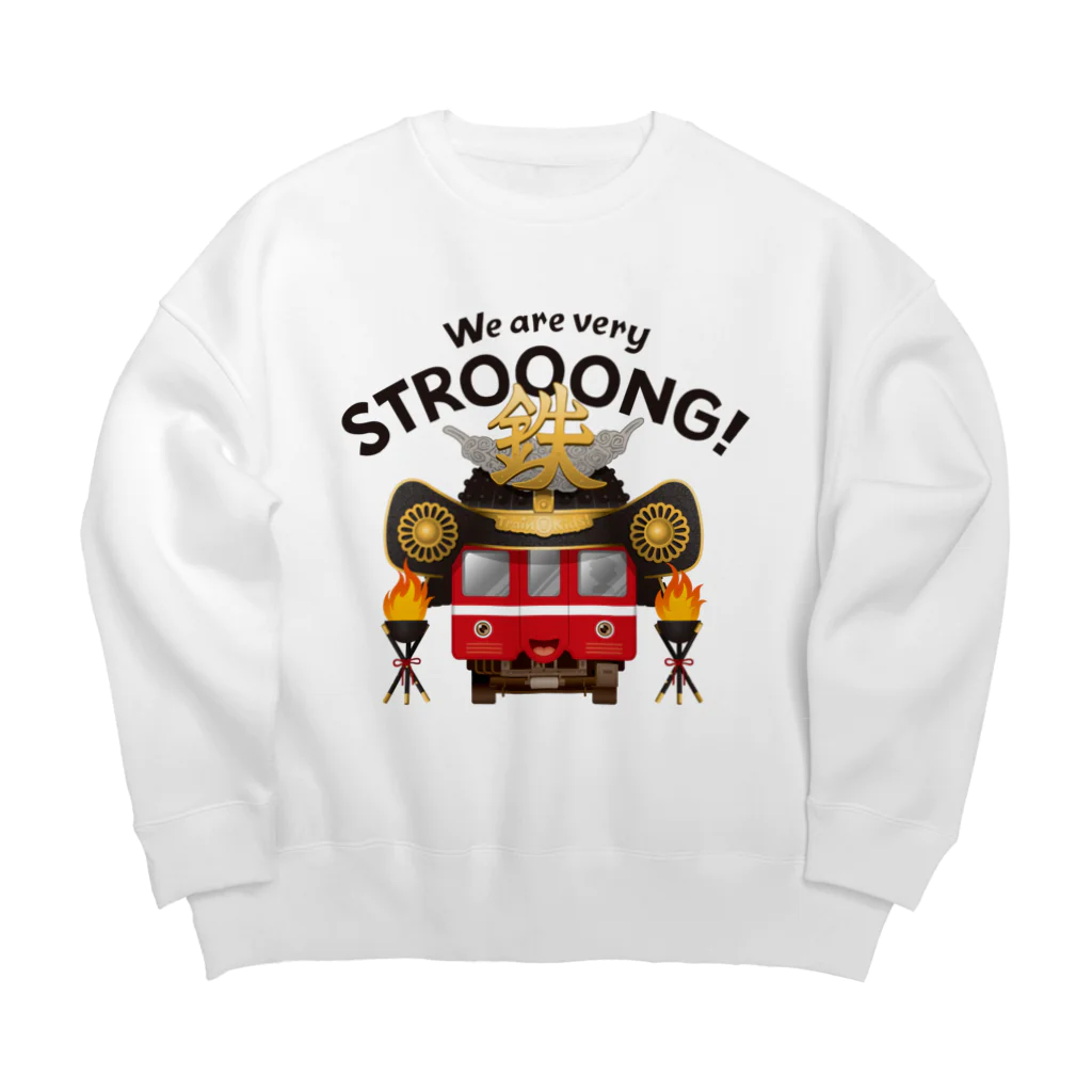 Train Kids! SOUVENIR SHOPの赤い電車 「 武士 ( もののふ ) 」 Big Crew Neck Sweatshirt