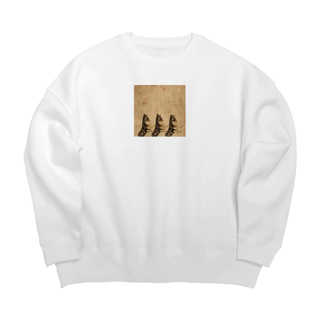 わがままチワワのとらお様。の壁画風とらお。 Big Crew Neck Sweatshirt