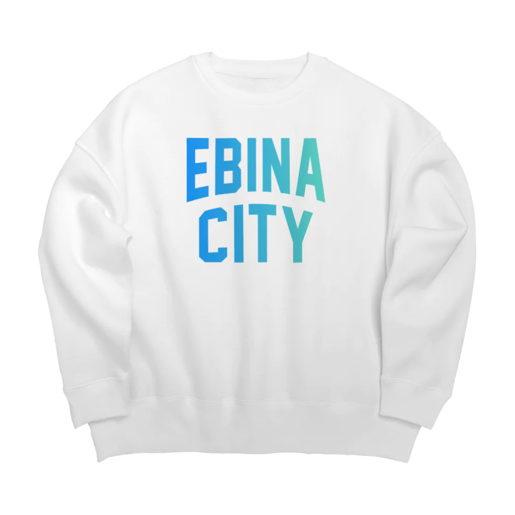 JIMOTOE Wear Local Japanの海老名市 EBINA CITY ロゴブルー Big Crew Neck Sweatshirt