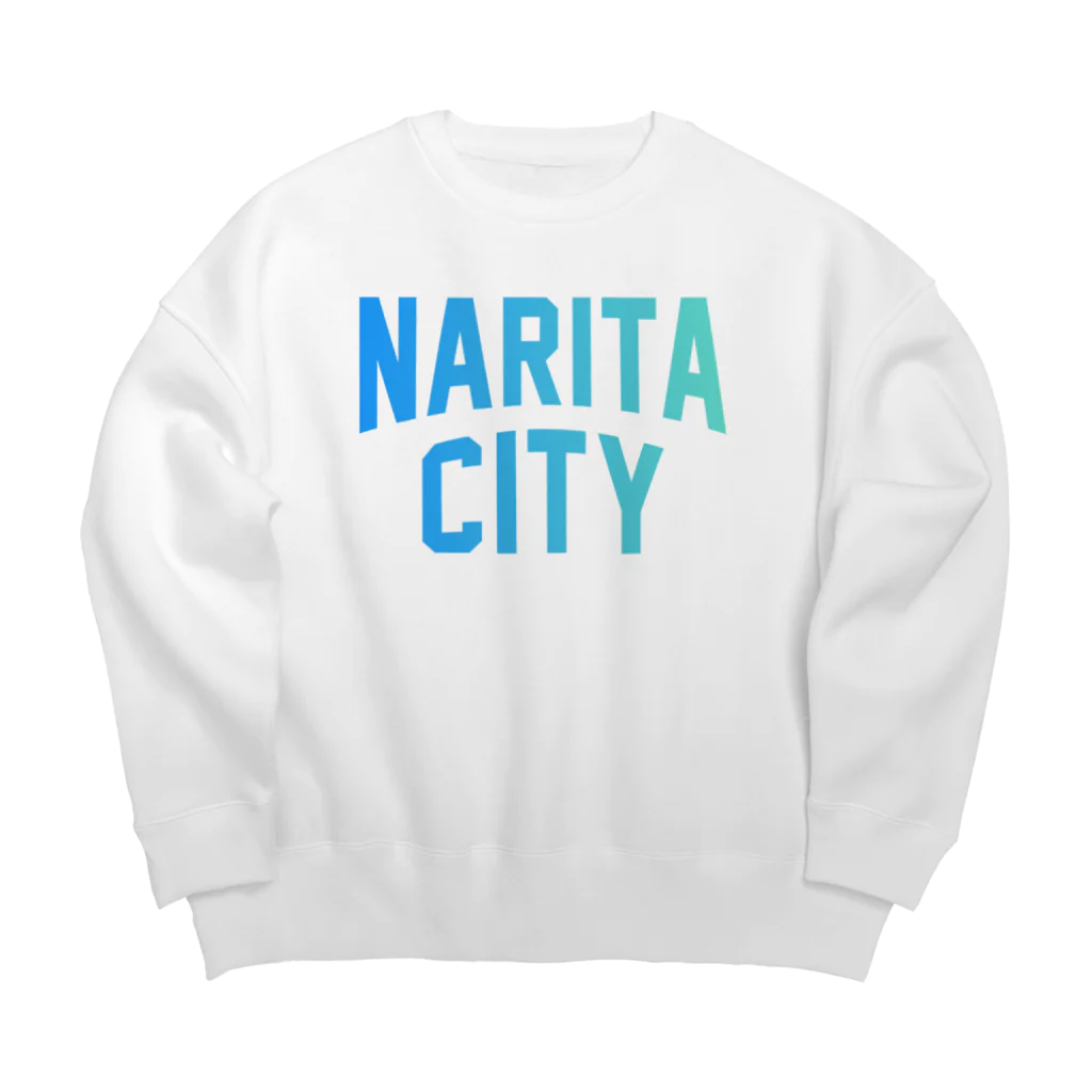 JIMOTOE Wear Local Japanの成田市 NARITA CITY ロゴブルー Big Crew Neck Sweatshirt