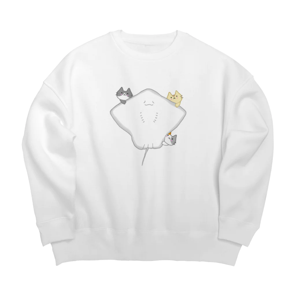 めいぷるのほほえみエイちゃんにゃ Big Crew Neck Sweatshirt