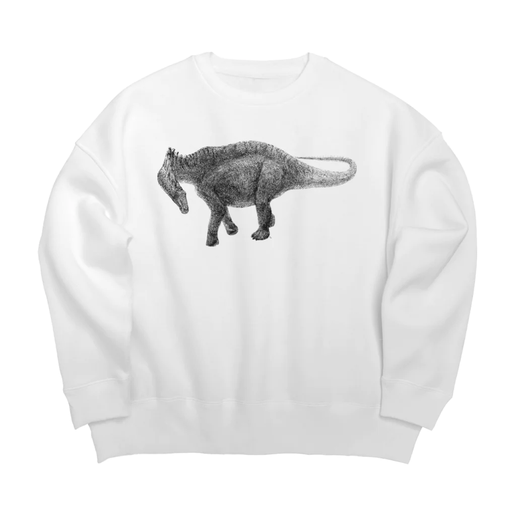 segasworksのAmargasaurus（白黒） Big Crew Neck Sweatshirt