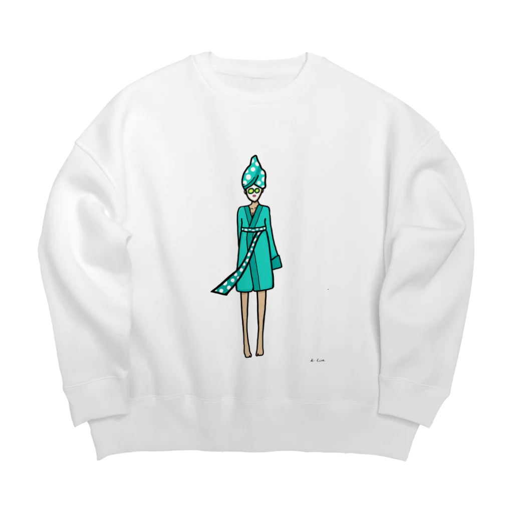 きさきりなのバスローブちゃん Big Crew Neck Sweatshirt