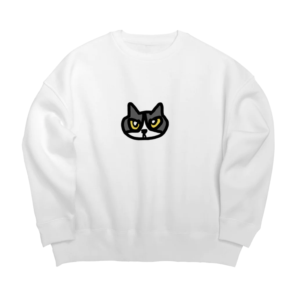 たぬまるのしろくろちゃん Big Crew Neck Sweatshirt