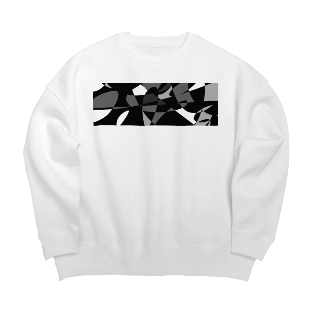 ハヤシ屋のモノクロ自由形 Big Crew Neck Sweatshirt