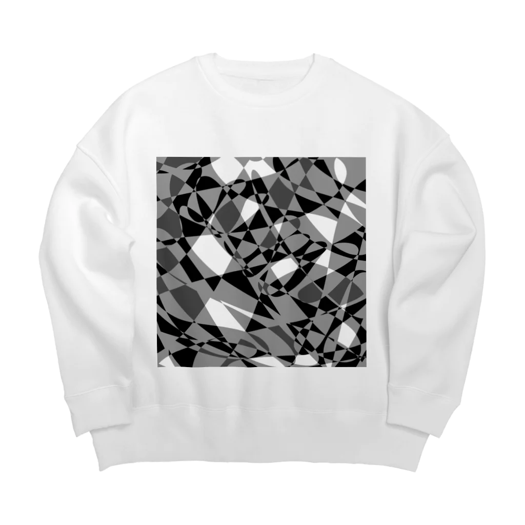 ハヤシ屋のモノクロ自由形-3 Big Crew Neck Sweatshirt