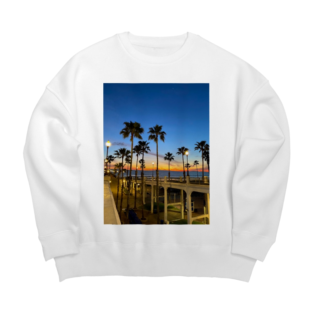 ブルーベリーパンケーキの海と夕焼け in カリフォルニア Big Crew Neck Sweatshirt