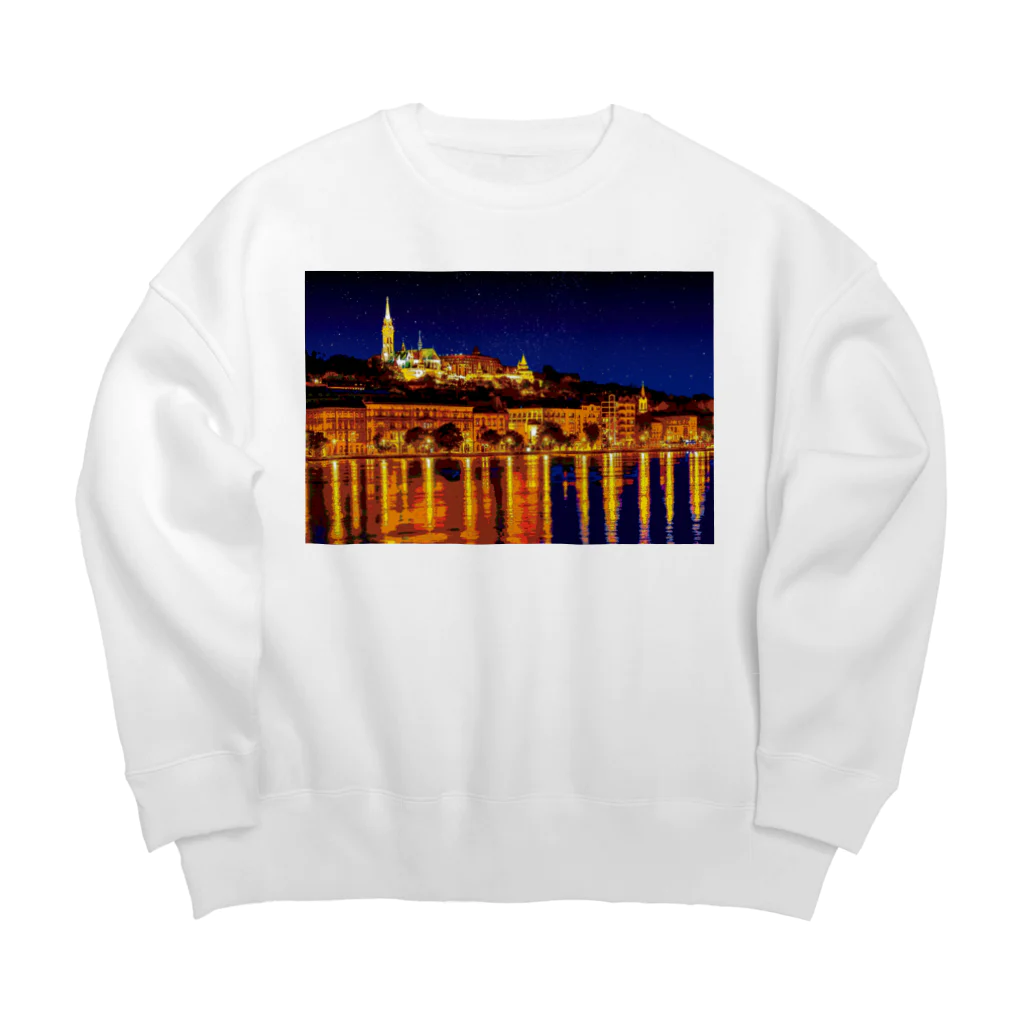 GALLERY misutawoのハンガリー ブダペストの夜景 Big Crew Neck Sweatshirt