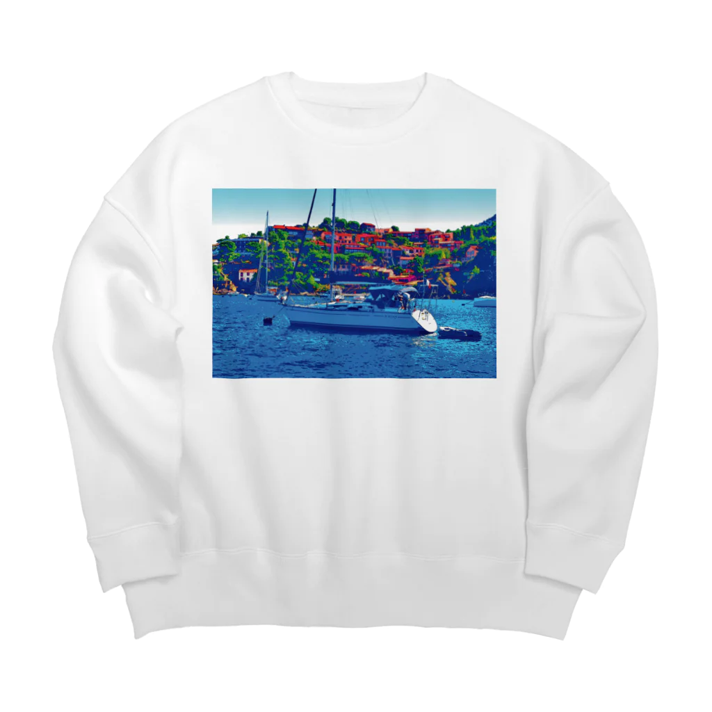 GALLERY misutawoのフランス コート・ダジュールのヨット Big Crew Neck Sweatshirt