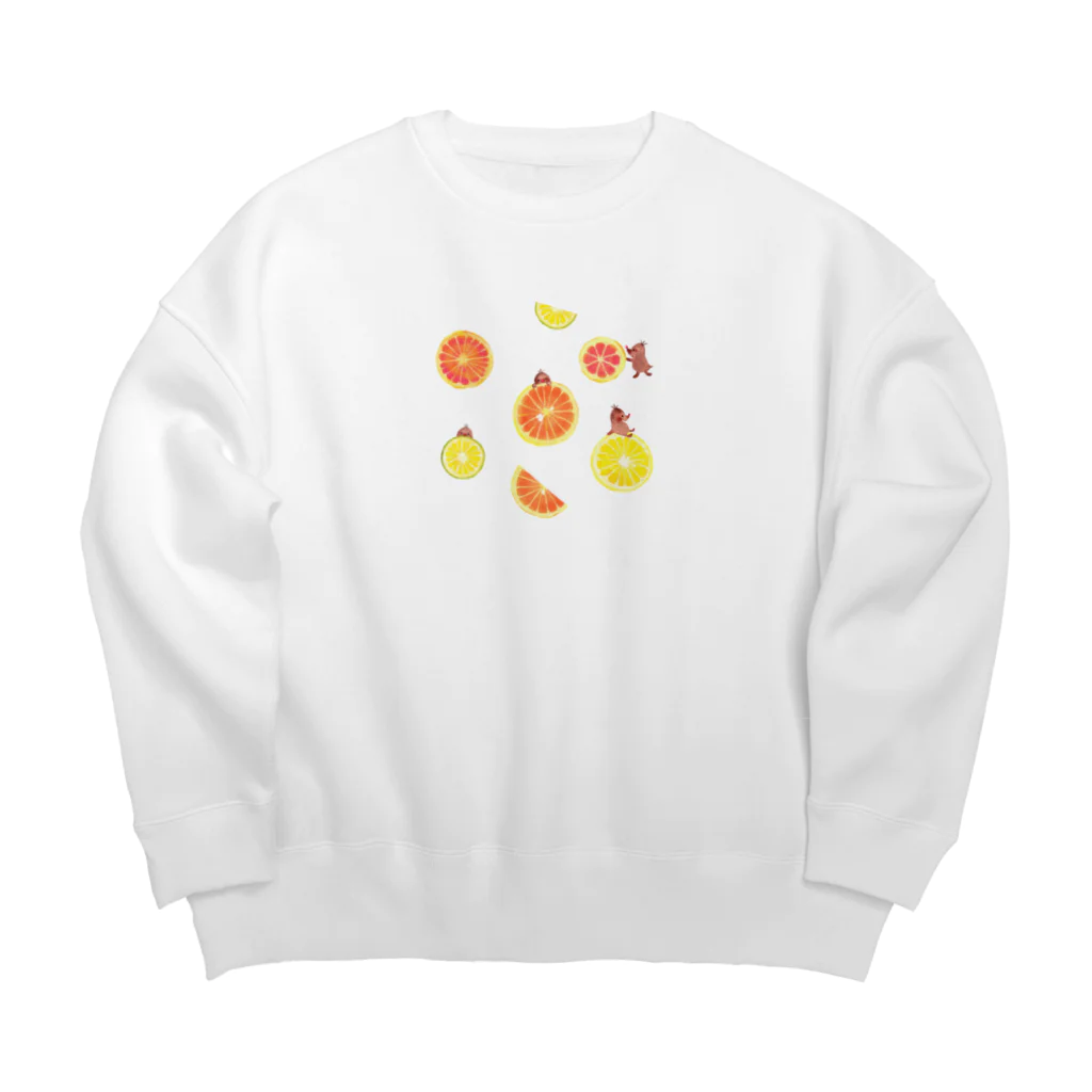 イラストレーター おおでゆかこのcitrus fruits Big Crew Neck Sweatshirt