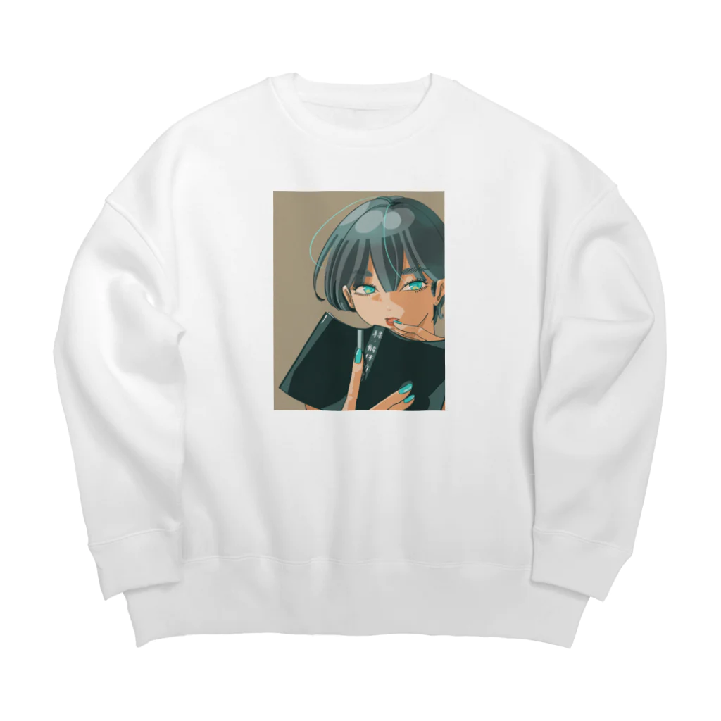 えいこたろうの発光つよつよガール Big Crew Neck Sweatshirt