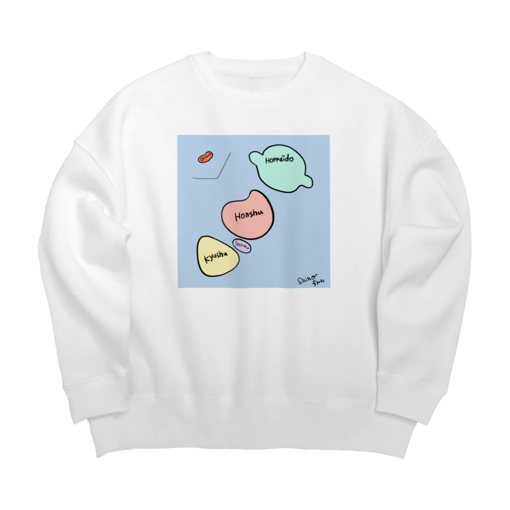 SHIHO NO WAのにほんちず Big Crew Neck Sweatshirt