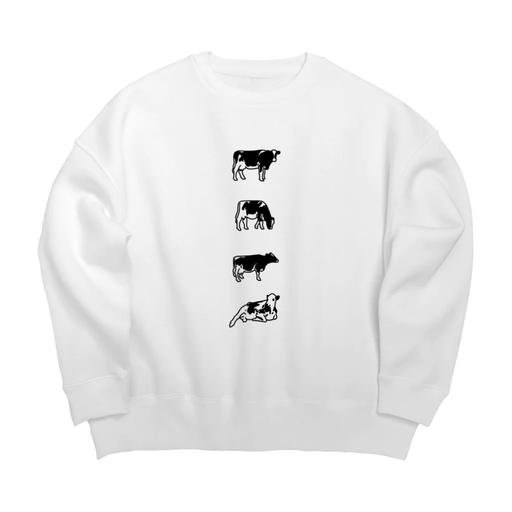 Woooメロストアの縦に並ぶウシ（ロゴ文字なし） Big Crew Neck Sweatshirt