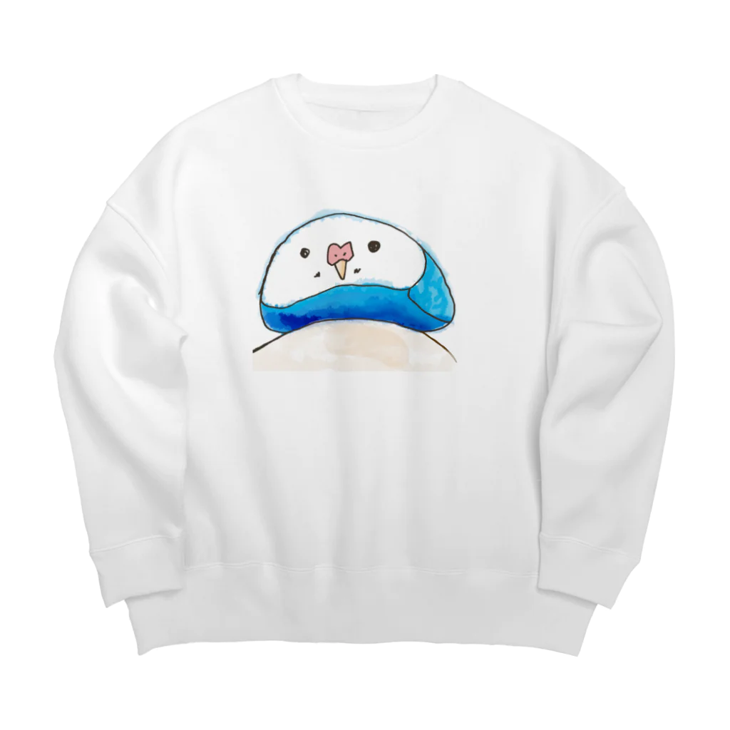 ToridoriNakachiの手乗りもちどりモッチモチ Big Crew Neck Sweatshirt