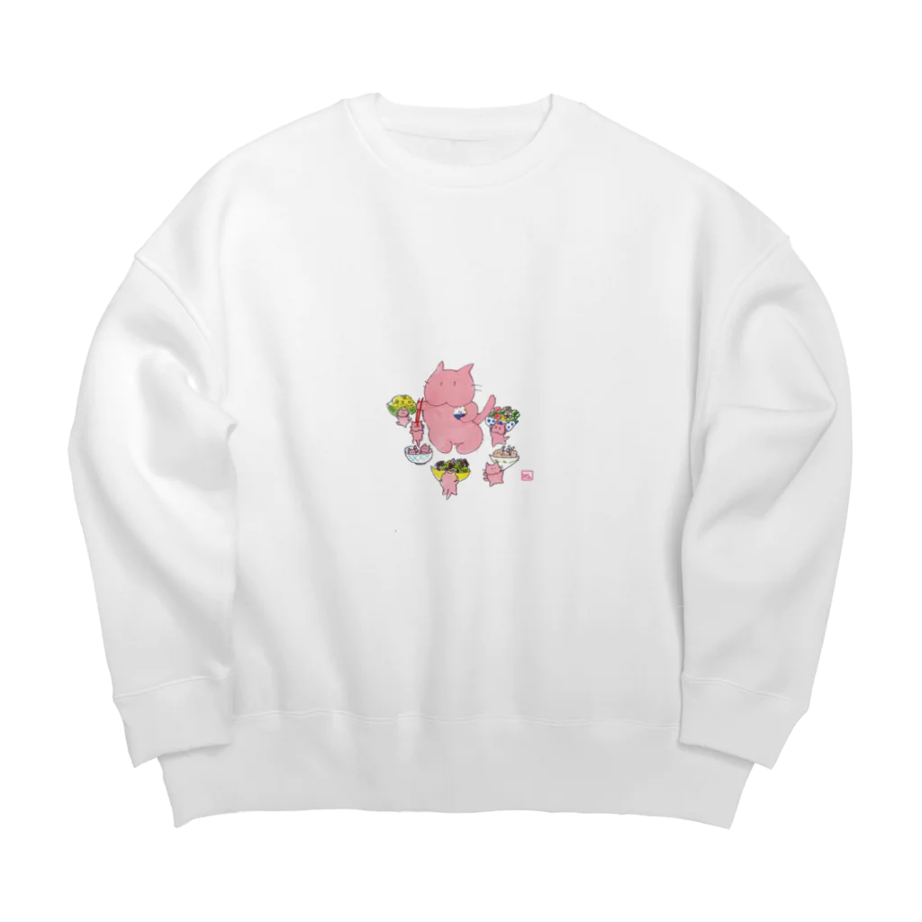 にゃじ川ぬっこのぬこの晩餐 Big Crew Neck Sweatshirt