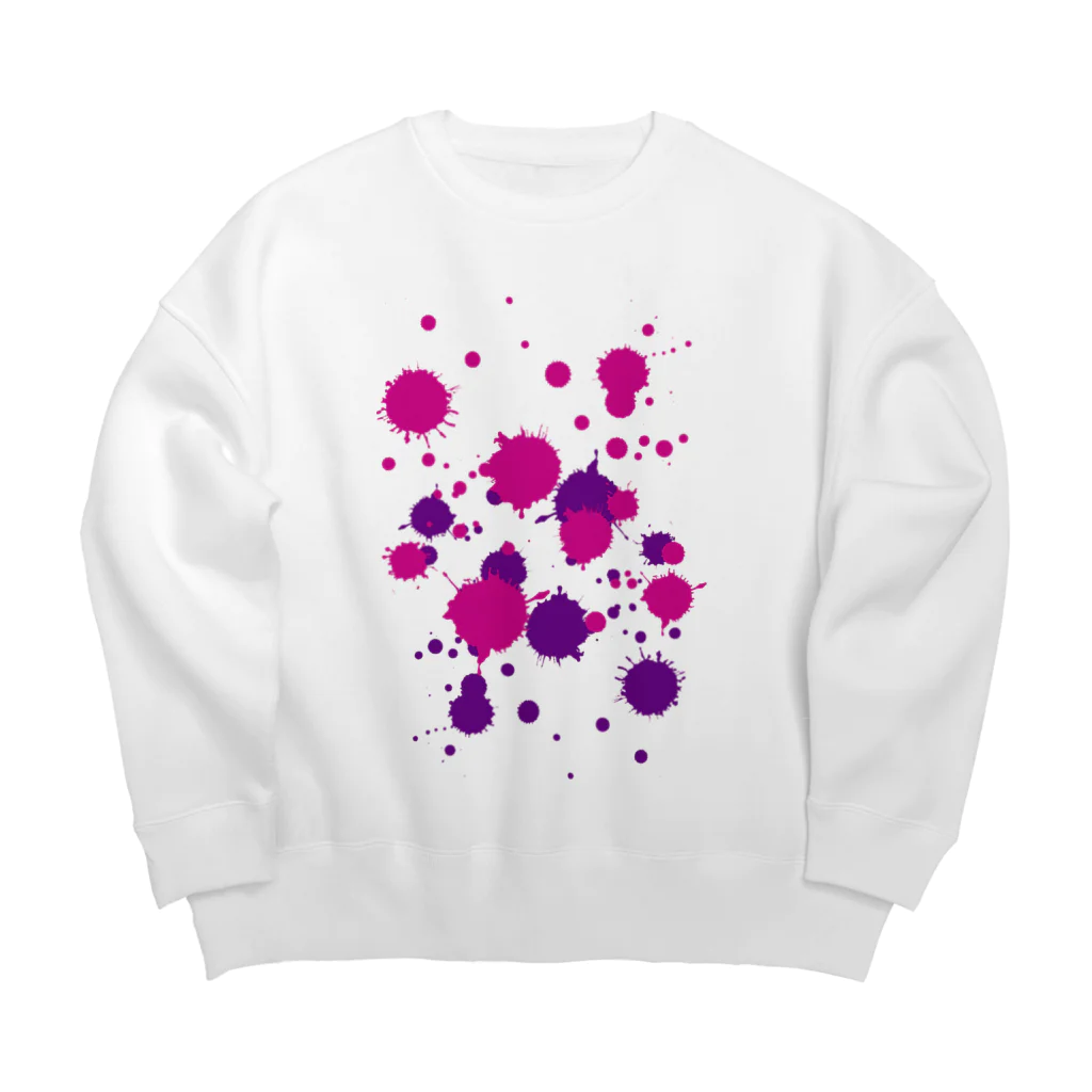 MAGENTA INFINITYのピンク紫のしぶき Big Crew Neck Sweatshirt