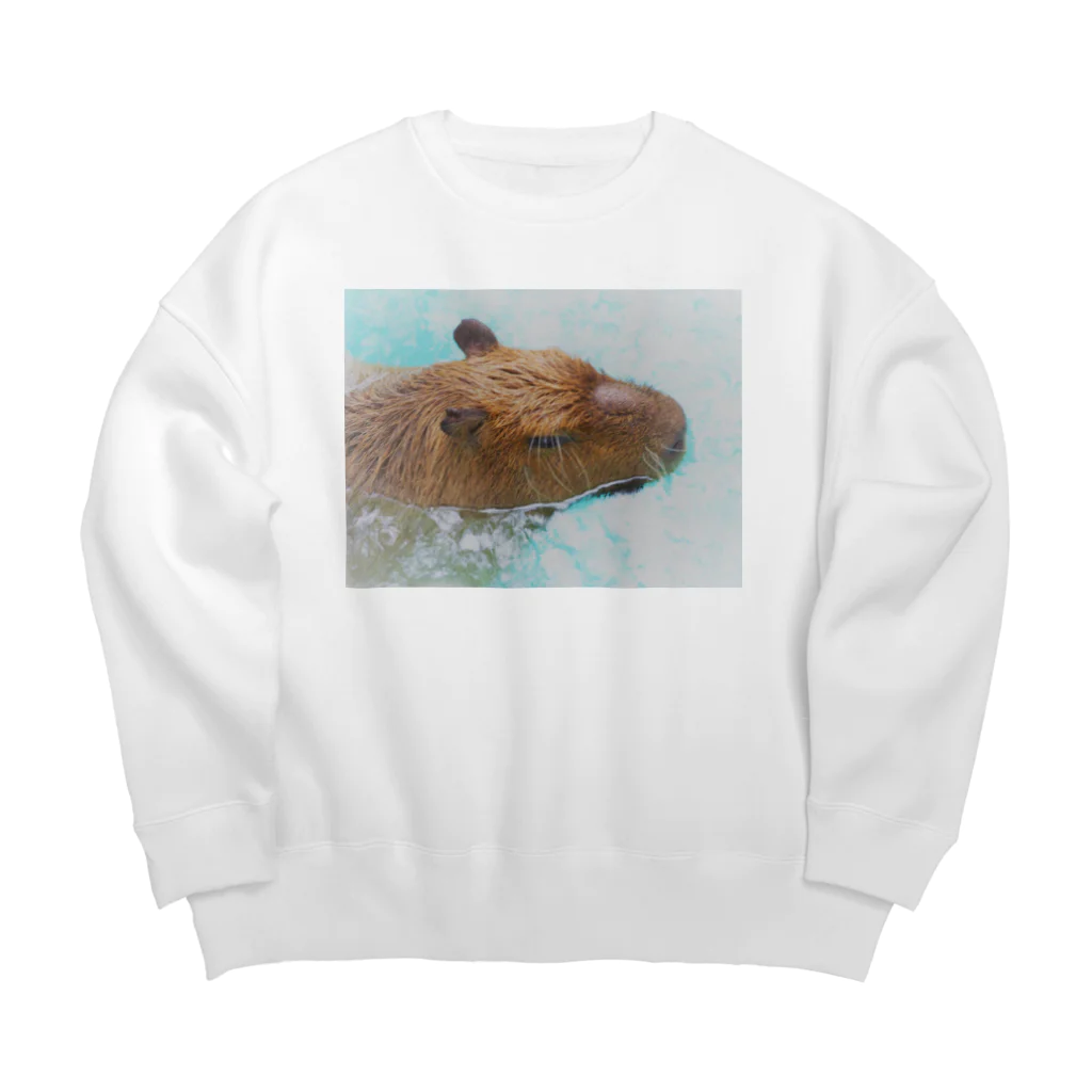 アラコ。の物憂げなカピバラ Big Crew Neck Sweatshirt