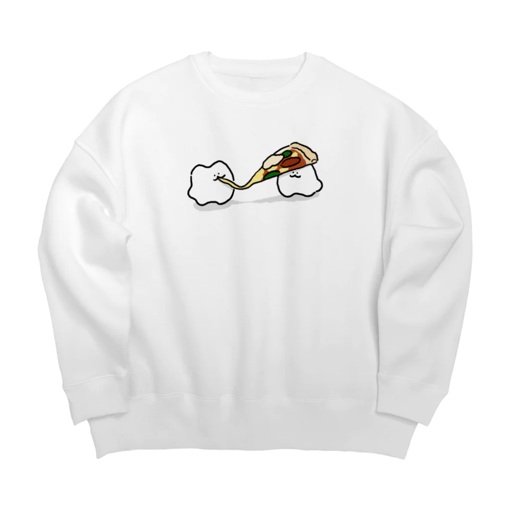 engawa_のピザを食べる犬 Big Crew Neck Sweatshirt