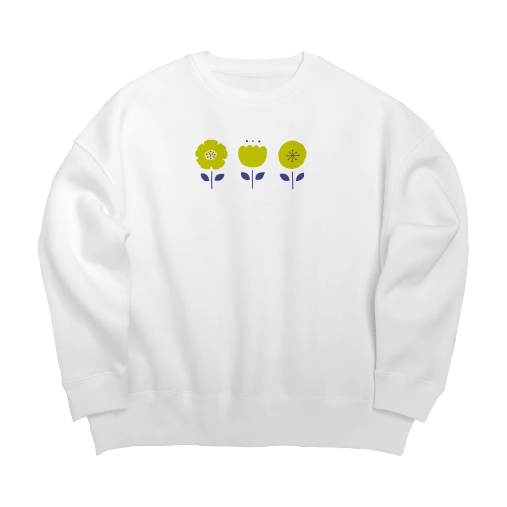 めいぷるの北欧風フラワーA Big Crew Neck Sweatshirt