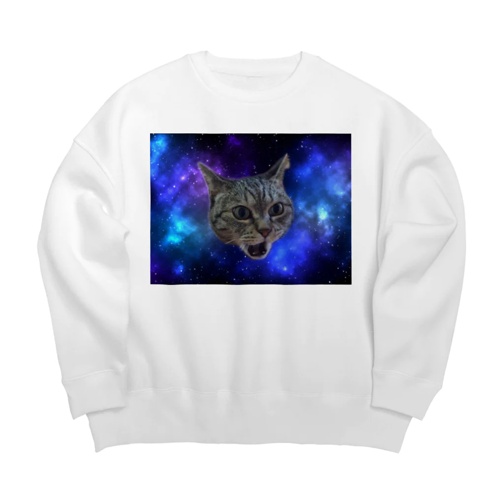 ねこあんしえるの宇宙ネチコ １ Big Crew Neck Sweatshirt