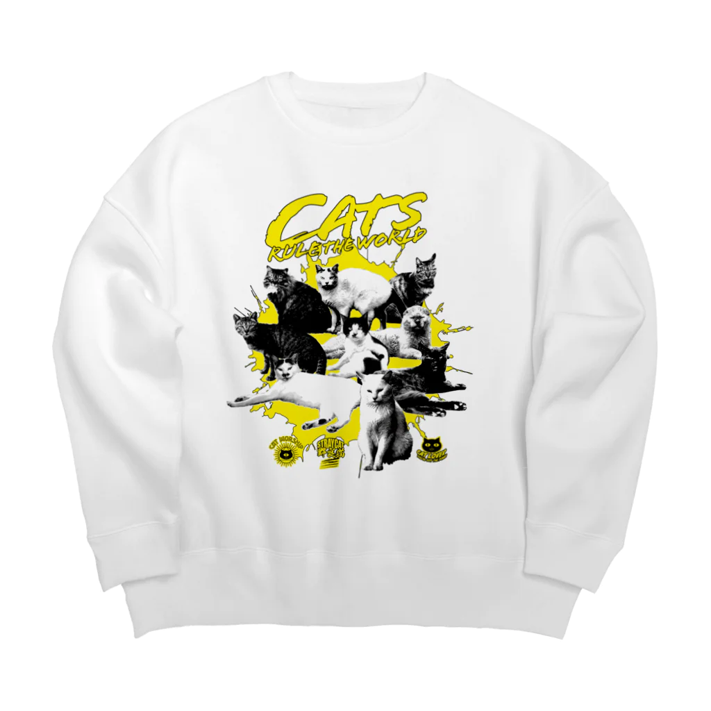 LONESOME TYPE ススの猫が世界を支配する（黄） Big Crew Neck Sweatshirt