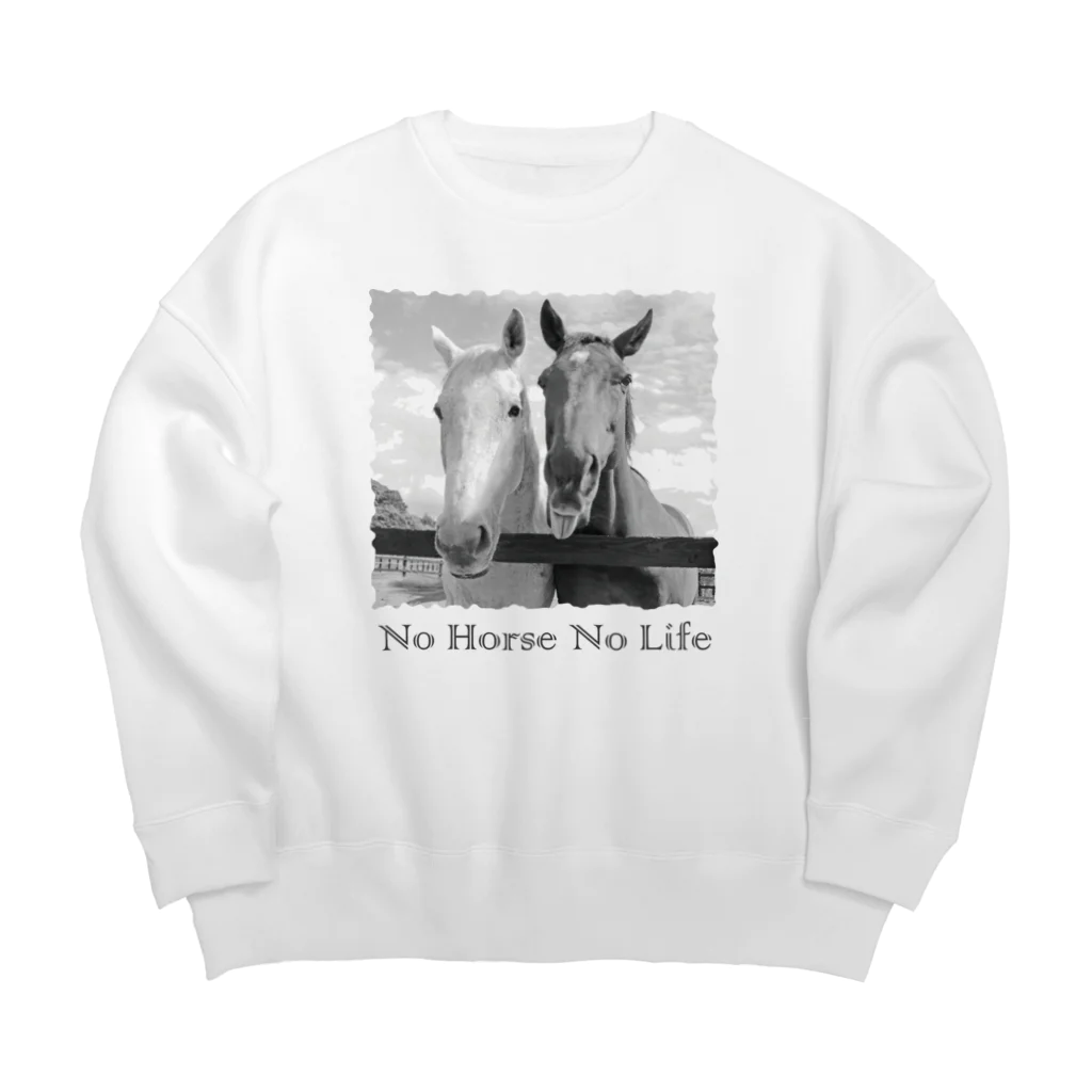 SHOP HAPPY HORSES（馬グッズ）のスピプー（モノクロ） ビッグシルエットスウェット