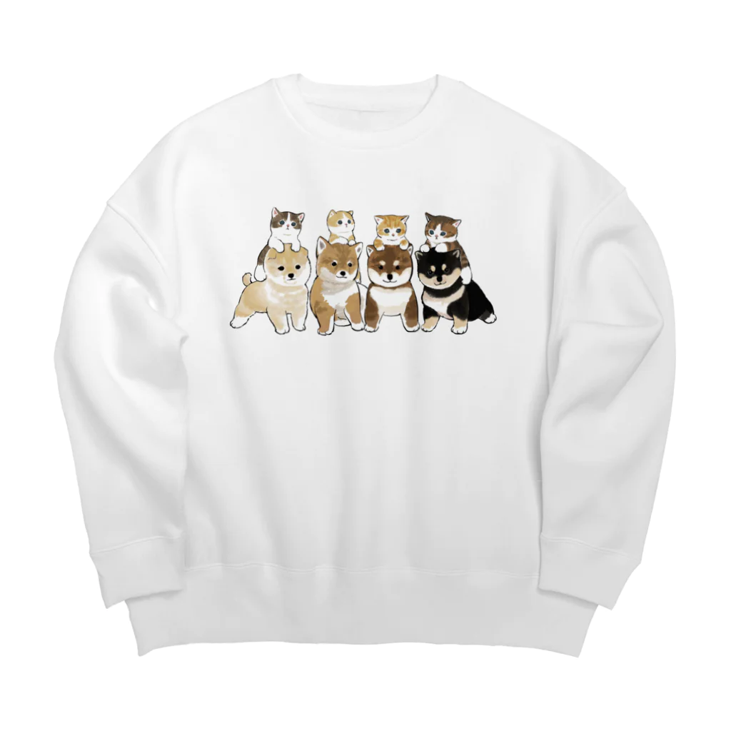 mofusandのしばにゃん Big Crew Neck Sweatshirt