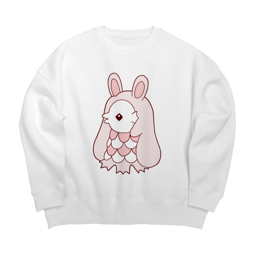 かわいいもののおみせ　いそぎんちゃくのうさ耳アマビエ Big Crew Neck Sweatshirt