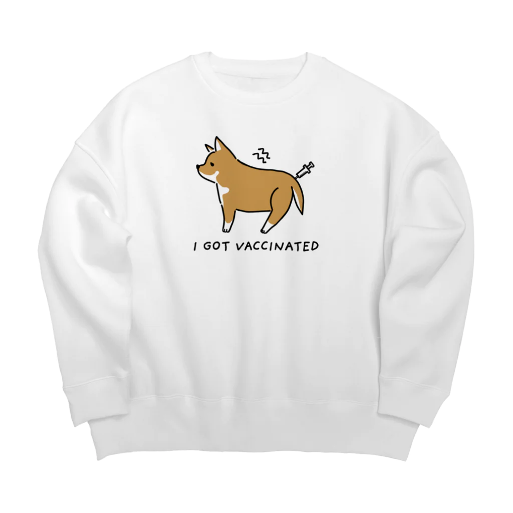 ともえのえ - 柴犬とか動物色々のI GOT VACCINATED Shiba dog Big Crew Neck Sweatshirt