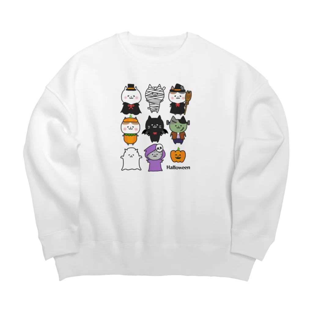 もちぱっちのHalloween🎃ねこさん2 Big Crew Neck Sweatshirt