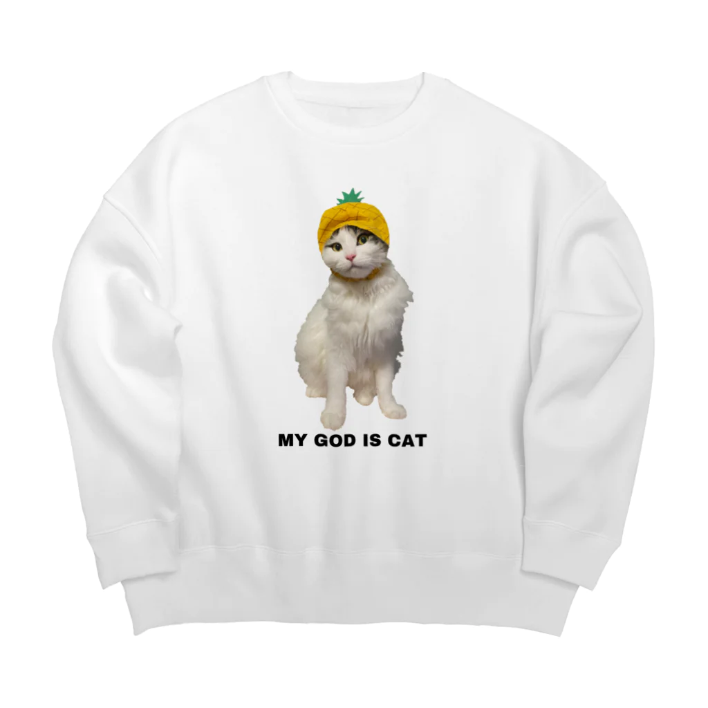 candybabyのMY GOD IS CAT Big Crew Neck Sweatshirt