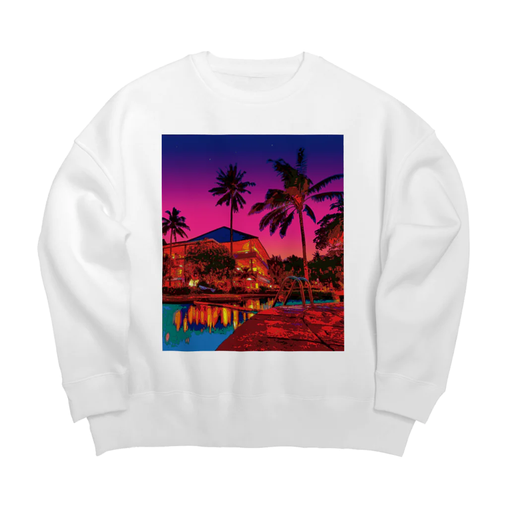 GALLERY misutawoの夕暮れのリゾートホテル Big Crew Neck Sweatshirt