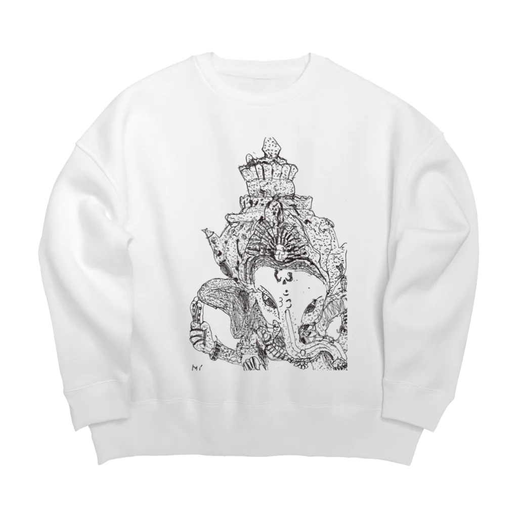 気まぐれmiのガネーシャさま Big Crew Neck Sweatshirt