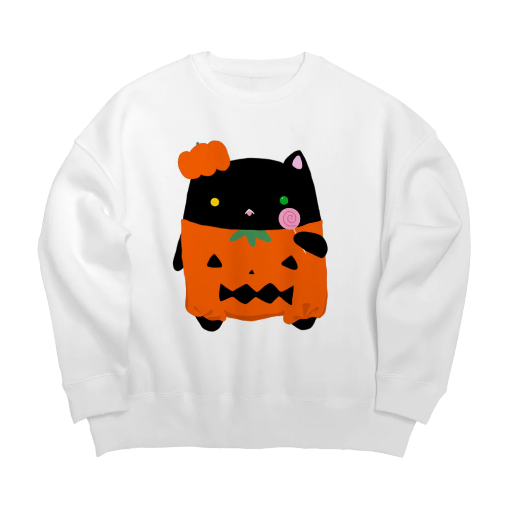 くろねこClochetteのかぼちゃくろねこ Big Crew Neck Sweatshirt